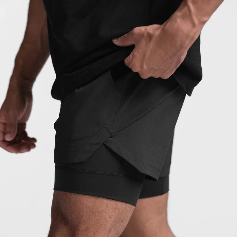 Shorts de compressão Esportivos de dupla camada respirável