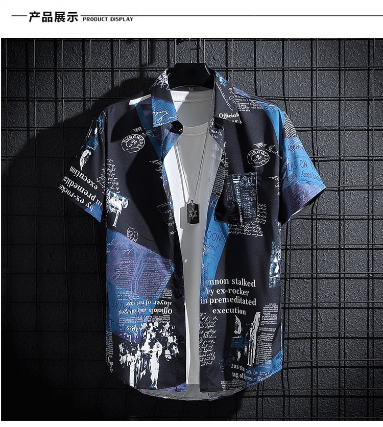 Camisa Havaiana Modern Print Youth Personality