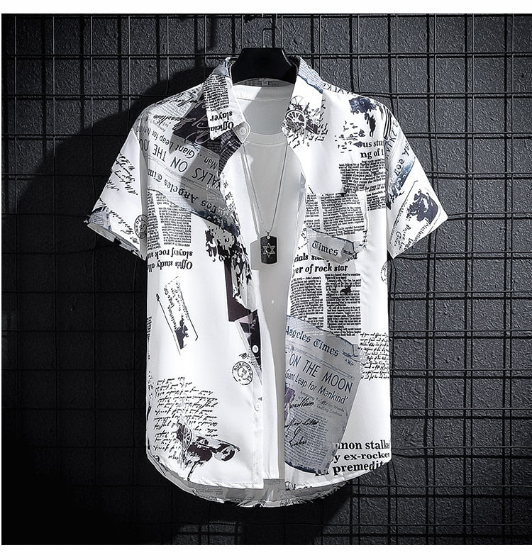 Camisa Havaiana Modern Print Youth Personality