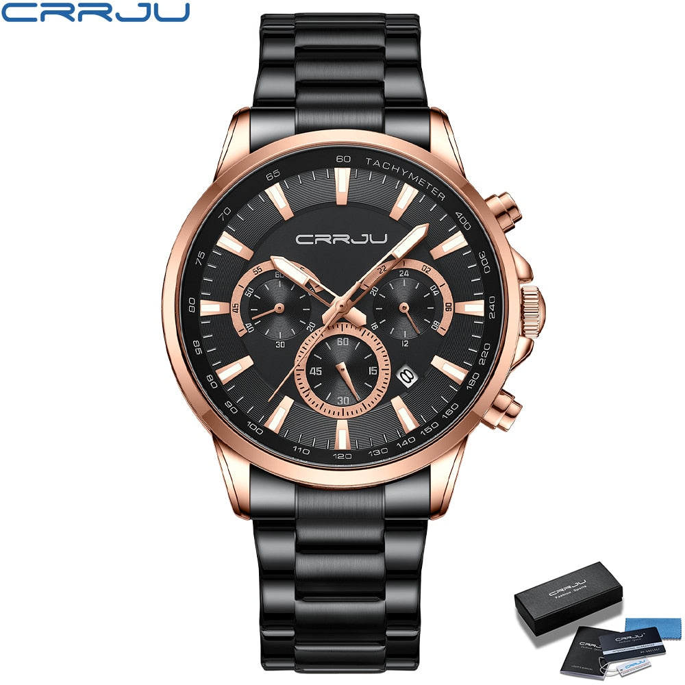 CRRJU Top Brand Luxury Waterproof Watch.