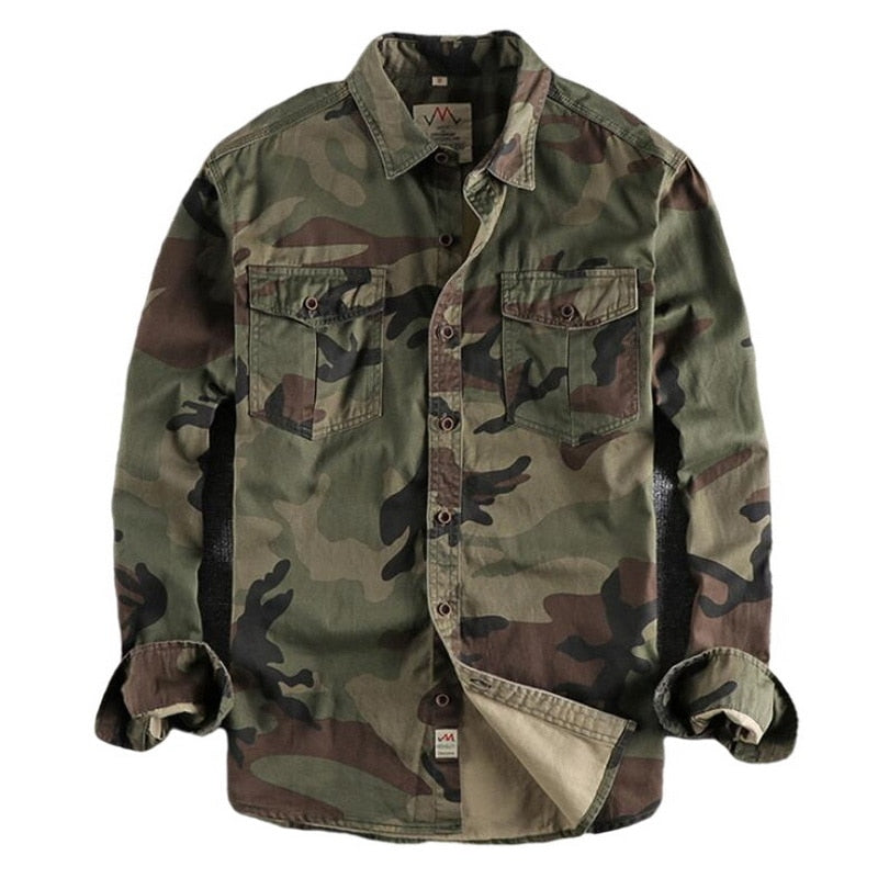 High Quality Cargo Double Pocket Camouflage Shirt