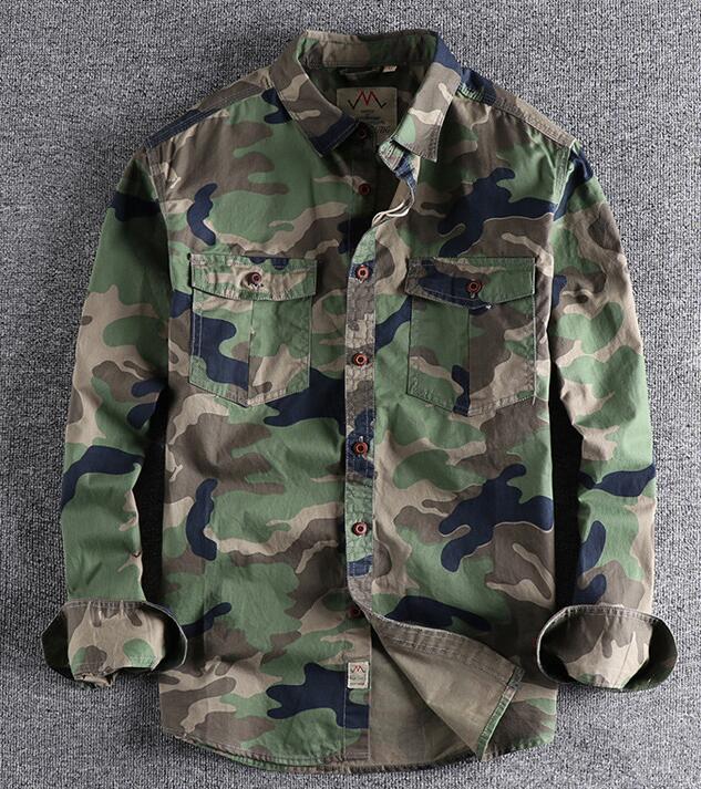 High Quality Cargo Double Pocket Camouflage Shirt