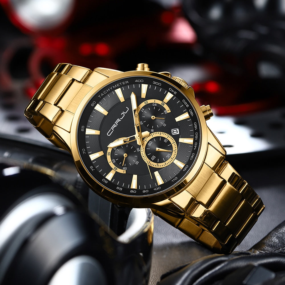 CRRJU Top Brand Luxury Waterproof Watch.