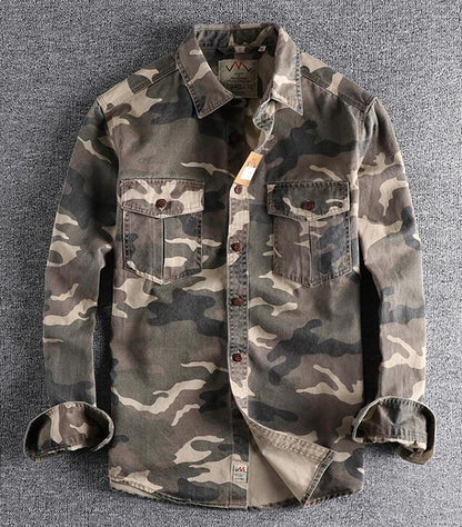 High Quality Cargo Double Pocket Camouflage Shirt