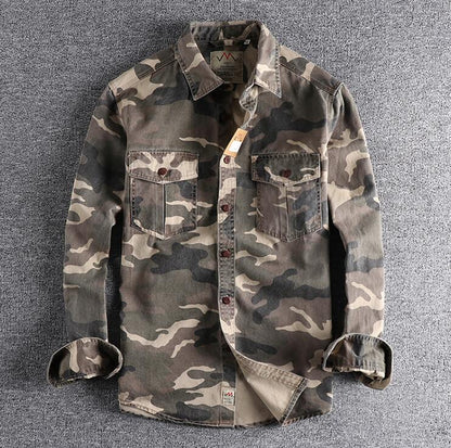 High Quality Cargo Double Pocket Camouflage Shirt