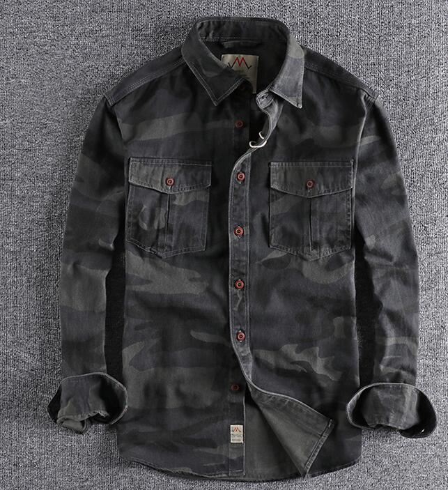 High Quality Cargo Double Pocket Camouflage Shirt