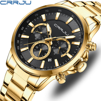 CRRJU Top Brand Luxury Waterproof Watch.