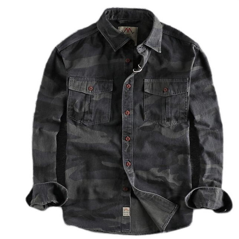 High Quality Cargo Double Pocket Camouflage Shirt