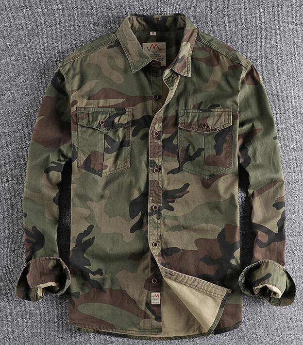 High Quality Cargo Double Pocket Camouflage Shirt