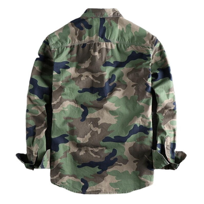 High Quality Cargo Double Pocket Camouflage Shirt