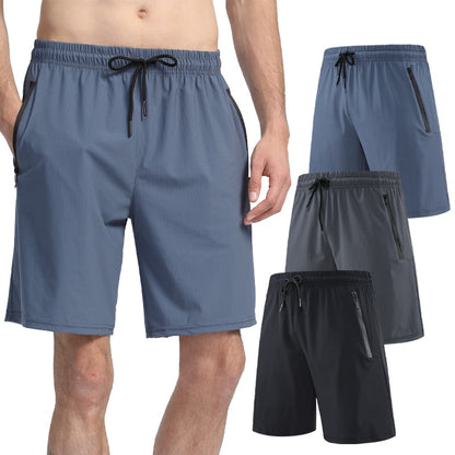 Shorts de Corrida Quick Dry com Zipper e Bolsos